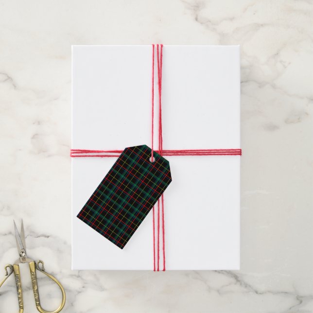 étiquettes cadeaux tartan plaid (Avec de la ficelle)