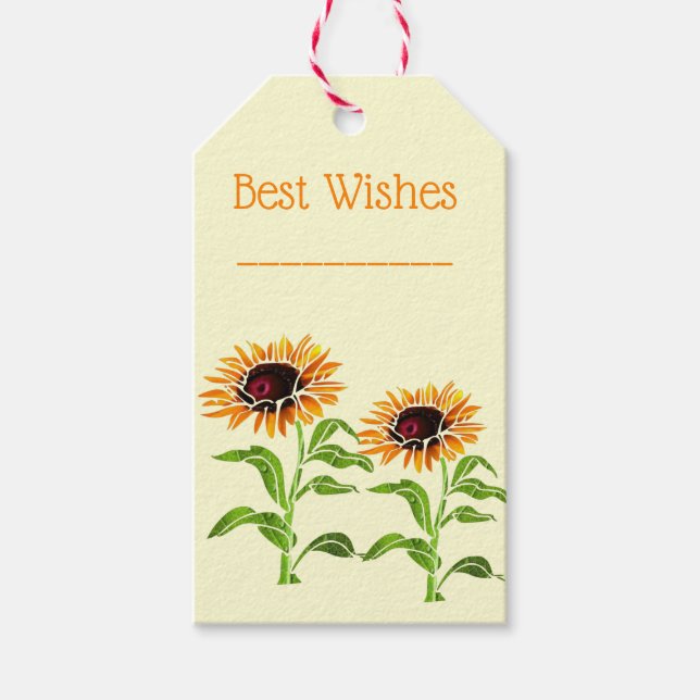 Étiquettes Cadeaux Tournesol (Devant)