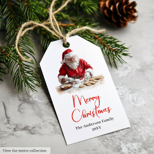 Étiquettes Cadeaux Traditionnelles Père Noël Cosy