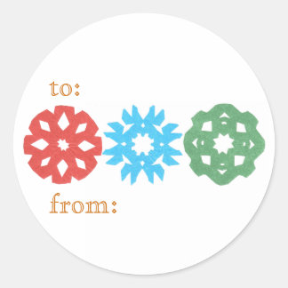 Étiquettes cadeaux trio flocon de neige