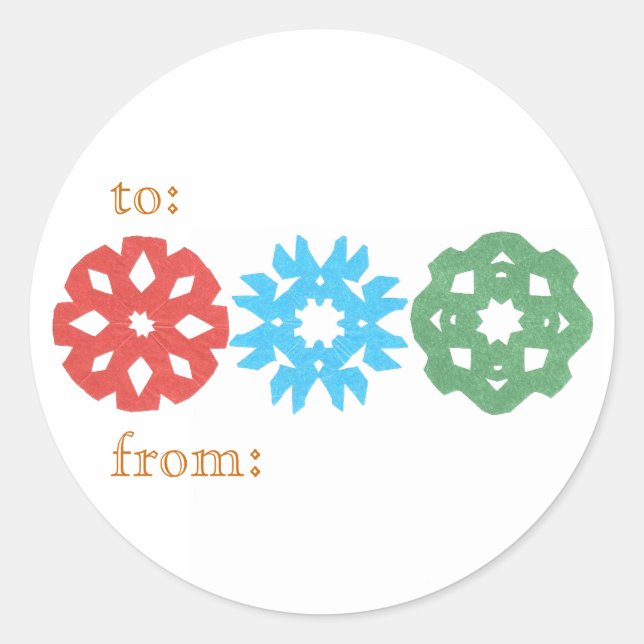 Étiquettes cadeaux trio flocon de neige (Devant)