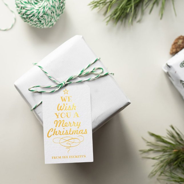Étiquettes Cadeaux Typographie tendance Noël Arbre de Noël (Créateur téléchargé)