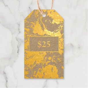 Étiquettes Cadeaux Votre prix logo Gold Votre entreprise d'informatio