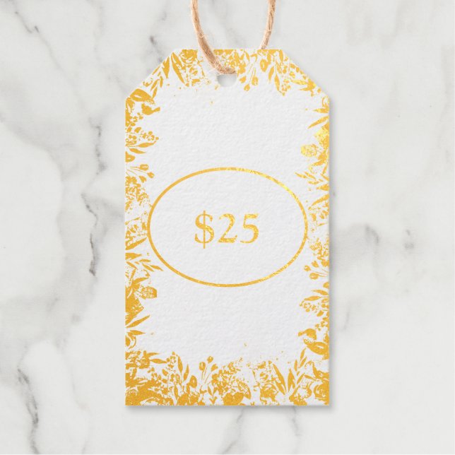 Étiquettes Cadeaux Votre prix logo Gold Votre entreprise d'informatio (Recto)