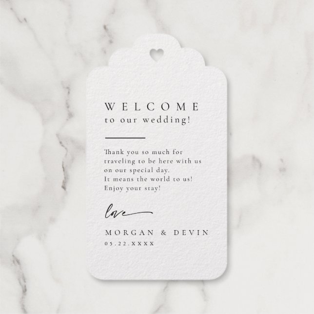Étiquettes Cadeaux Wedding Welcome Foil Gift Tag (Verso)