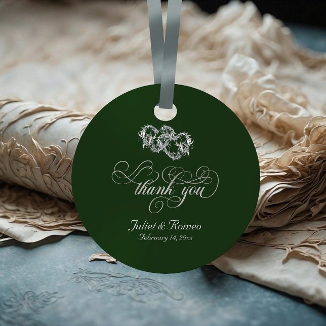 Étiquettes calligraphiées Cœurs liés - Émeraude/Ar (Créateur téléchargé)