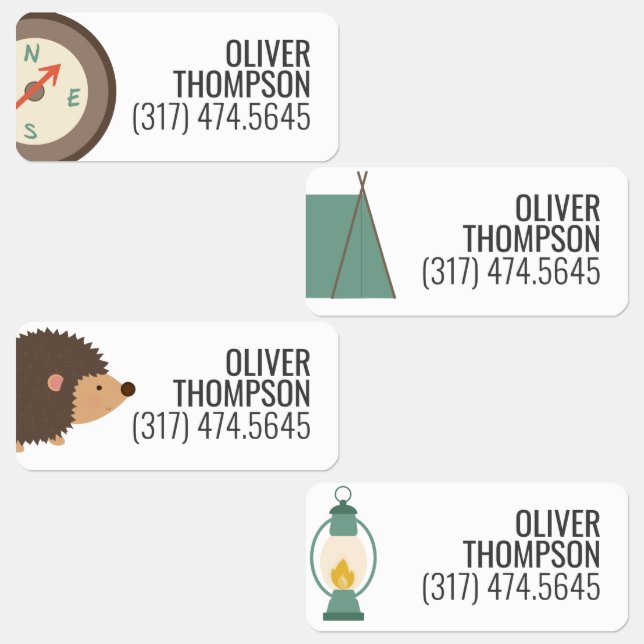 Étiquettes Camping Aventure Enfants (Groupe)