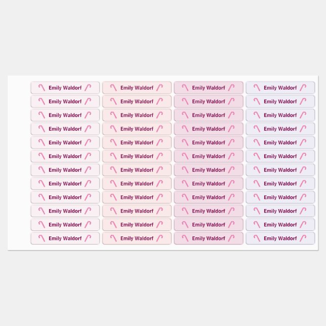 Étiquettes Candy Design Kids' Name Clothing School Labels (Feuille)