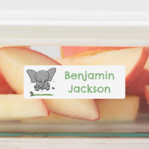 Étiquettes Caricature adorable bébé éléphant personnalisées