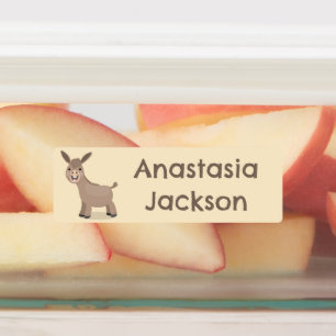 Étiquettes Caricature d'âne miniature joli et personnalisée