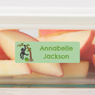 Étiquettes Caricature de bébé gorille joyeux personnalisée