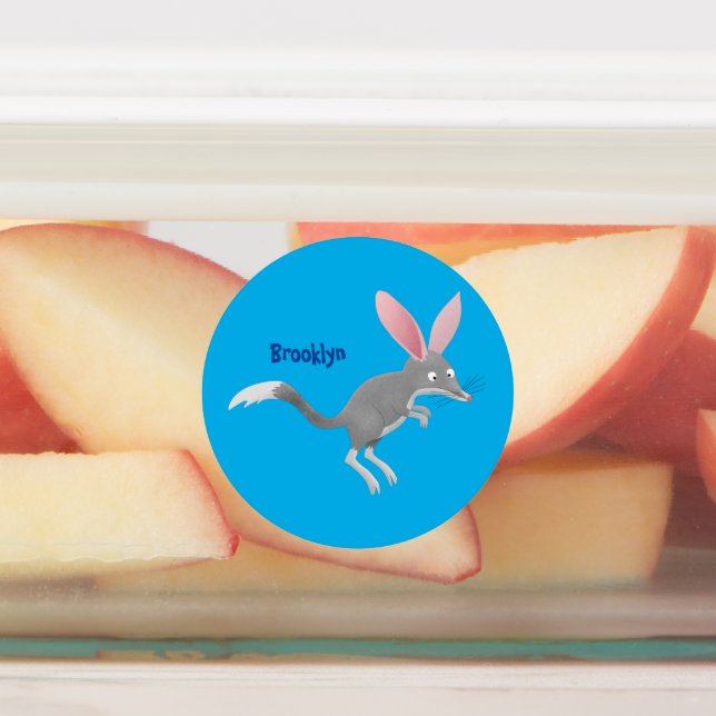 Étiquettes Caricature de bilby australien très heureuse (Apposé)