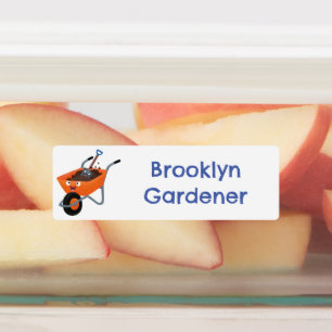 Étiquettes Caricature de brouette orange très agréable person