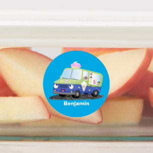 Étiquettes Caricature de camion de glace joli