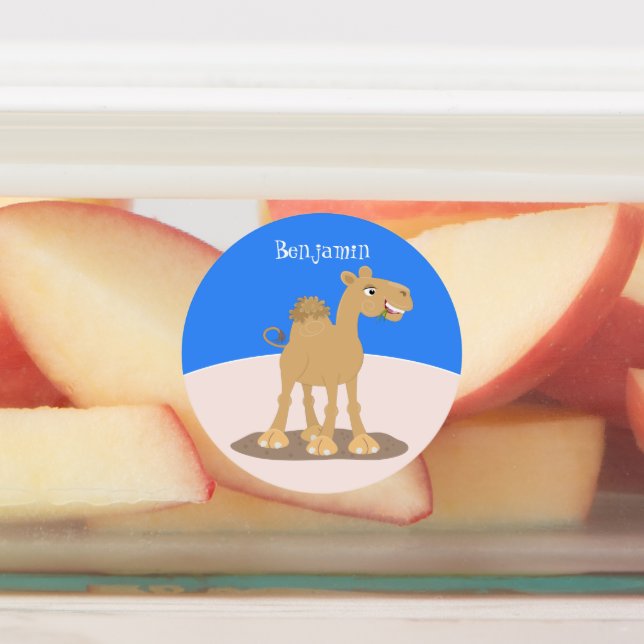 Étiquettes Caricature de dromadaire joyeux et souriant (Apposé)