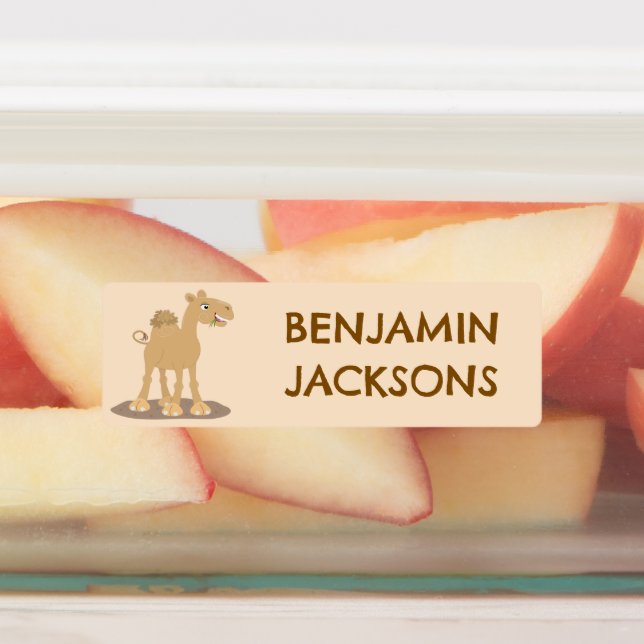 Étiquettes Caricature de dromadaire joyeux et souriante perso (Apposé)