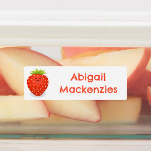 Étiquettes Caricature de fraise Cute kawaii personnalisée