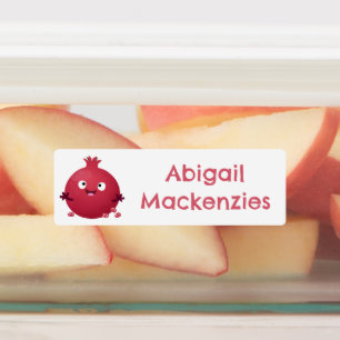 Étiquettes Caricature de fruits de grenade mignonne personnal