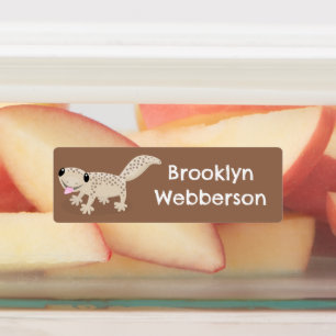 Étiquettes Caricature de gecko tan mignon personnalisée
