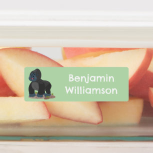 Étiquettes Caricature de gros gorille personnalisée et joli