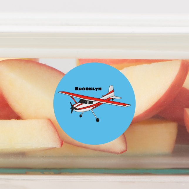 Étiquettes Caricature de l'avion à train de vélo (Apposé)