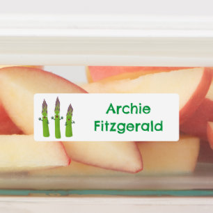 Étiquettes Caricature de légumes asperges mignonnes personnal