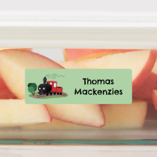 Étiquettes Caricature de locomotive à vapeur mignonne personn