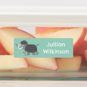 Étiquettes Caricature de mammouth laineuse mignonne personnal