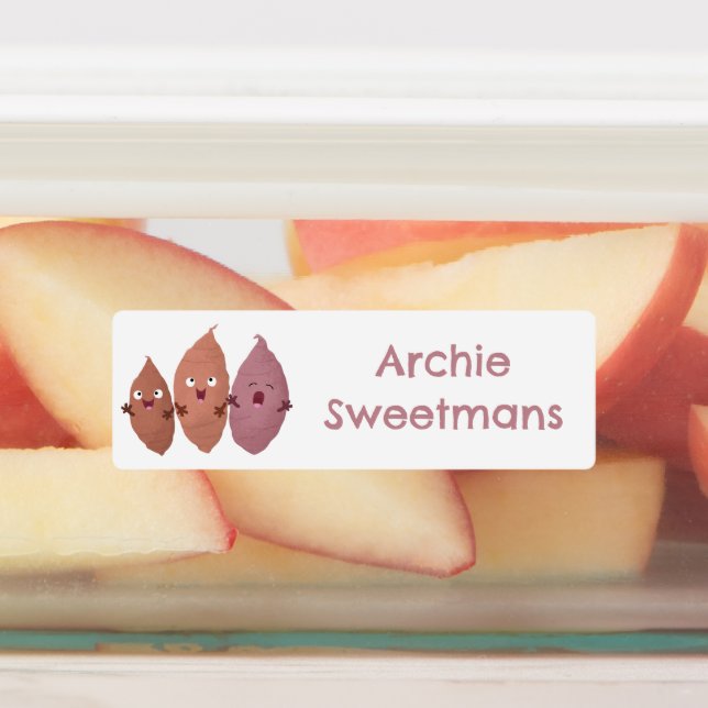 Étiquettes Caricature de patates douces mignonnes personnalis (Apposé)