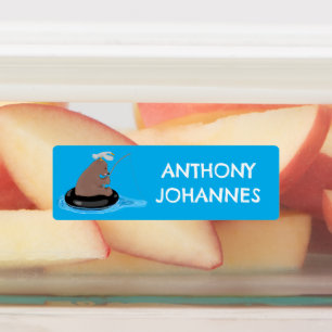 Étiquettes Caricature de pêche pour petits ours de mignonne p