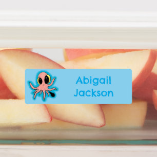 Étiquettes Caricature de pieuvre de bébé mignonne et cheeky p