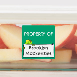 Étiquettes Caricature de signe grenouille verte mignonne pers