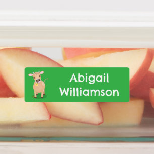 Étiquettes Caricature de vache en jersey joyeux personnalisée