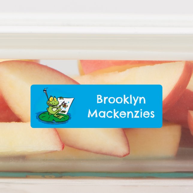 Étiquettes Caricature drôle de grenouille verte personnalisée (Apposé)