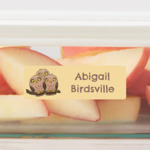 Étiquettes Caricature du trio de chouette adorable