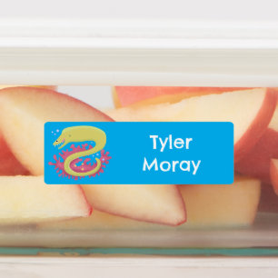 Étiquettes Caricature humoristique murène verte personnalisée