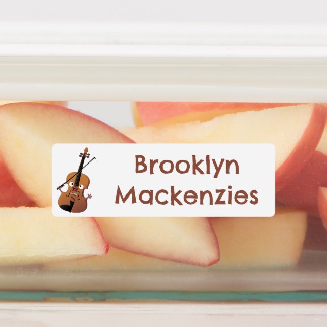 Étiquettes Caricature musicale de violon amusant et personnal (Apposé)