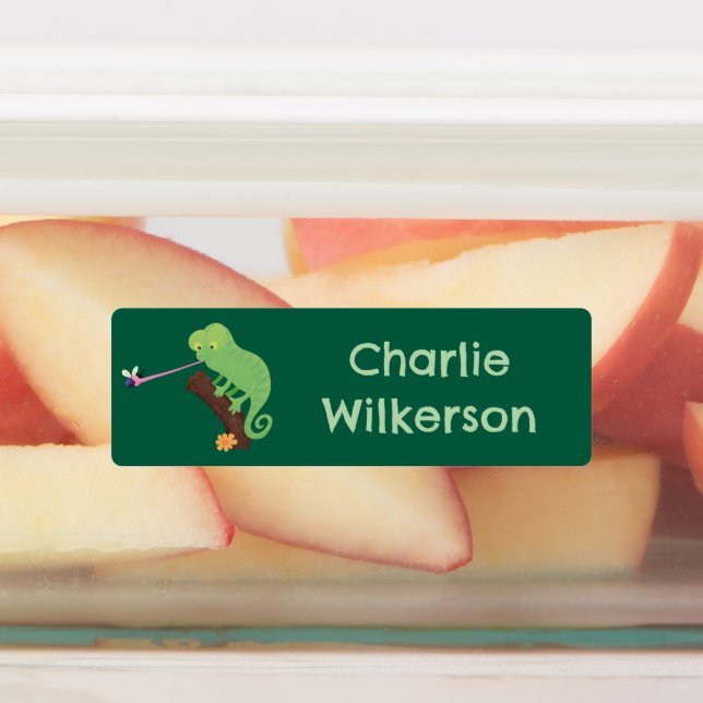 Étiquettes Caricature personnalisée de lézard de caméléon joy (Apposé)