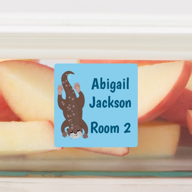 Étiquettes Caricature personnalisée de plongée de loutre mign (Apposé)