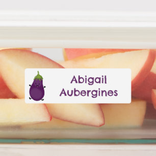 Étiquettes Caricature sur aubergines d'aubergines jolies pers