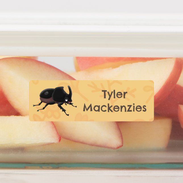 Étiquettes Caricature sur le dendroctone du rhinocéros mignon (Apposé)