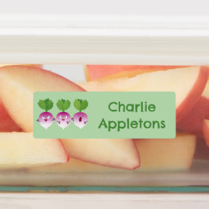 Étiquettes Caricature trio légume turnip légumes personnalisé