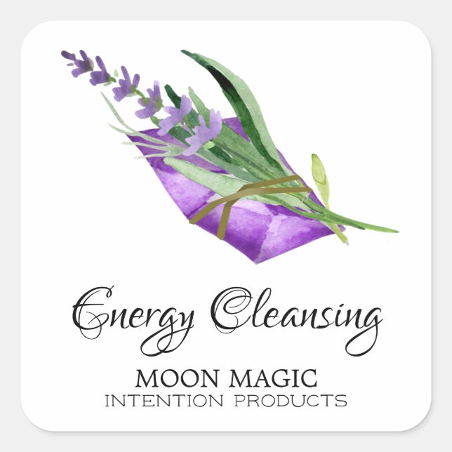 Étiquettes Carrés de la bougie de nettoyage blanc (Devant)