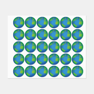 Étiquettes Carte de globe du monde