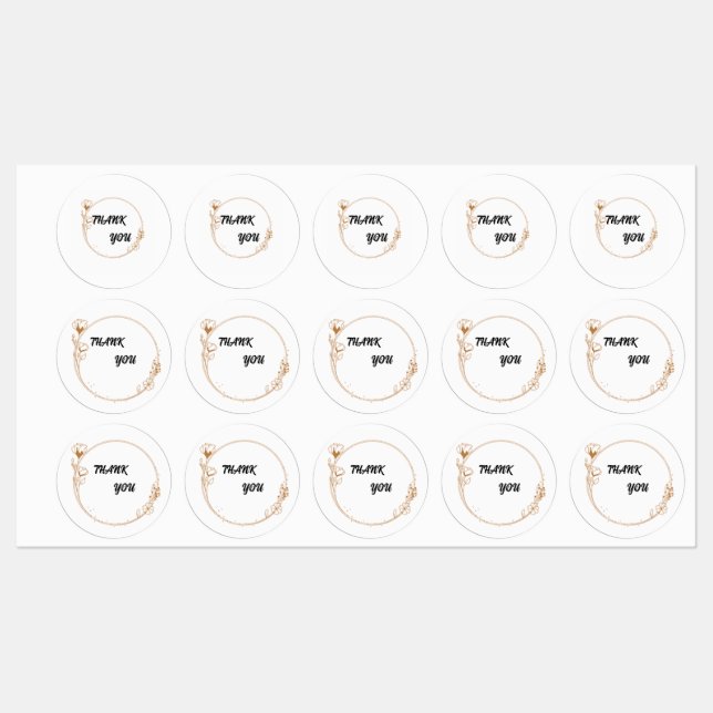 Étiquettes Cartes de remerciement de base (Feuille)