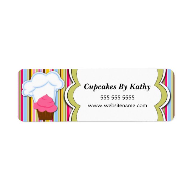 Étiquettes Casquettes de Cupcake et Bakers (Devant)