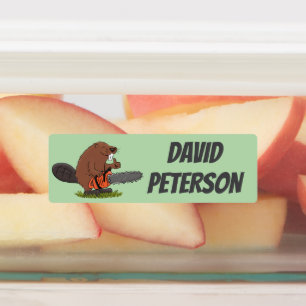 Étiquettes Castor personnalisé avec humour de dessin animé de