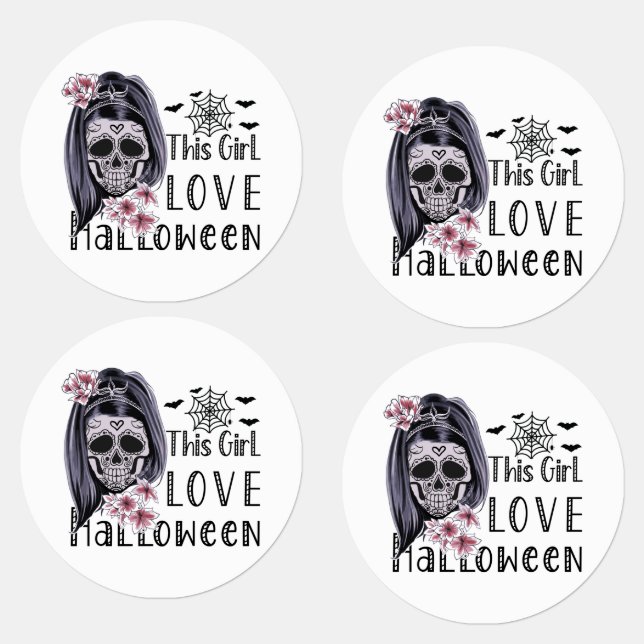 Étiquettes Cette fille aime Halloween (Groupe)