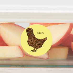 Étiquettes Chamois polish chicken cartoon illustration