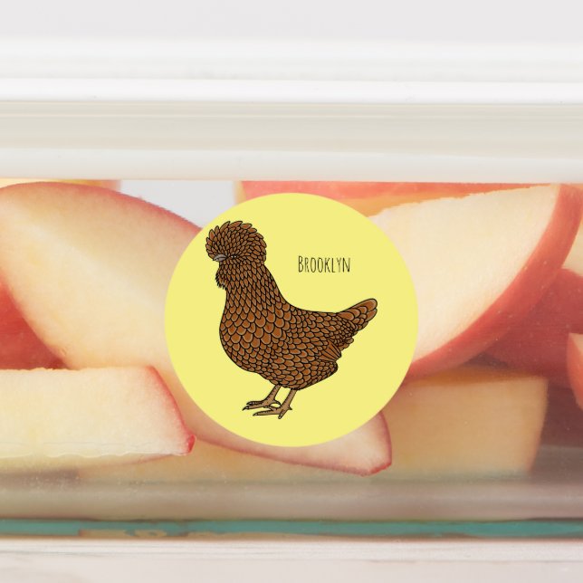 Étiquettes Chamois polish chicken cartoon illustration (Apposé)